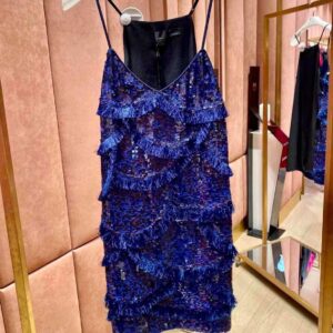 Granatowa cekinowa sukienka Pinko