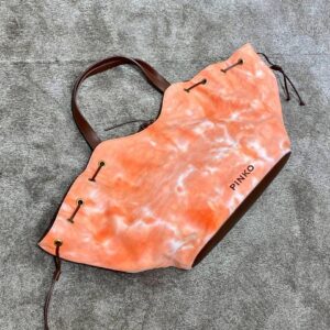 Pomarańczowa materiałowa shopperka Pinko