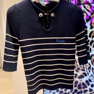 Granatowy sweter Pinko paski