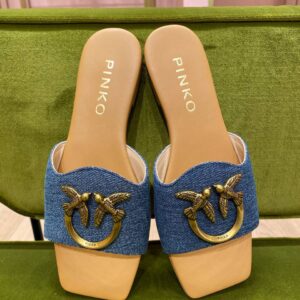 Jeansowe klapki Pinko