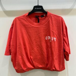 Czerwony t-shirt Pinko Torrone