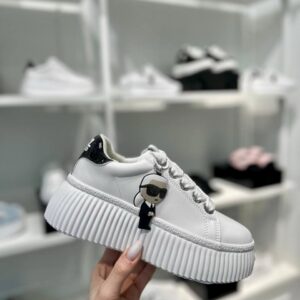 Białe sneakersy platforma Karl Lagerfeld