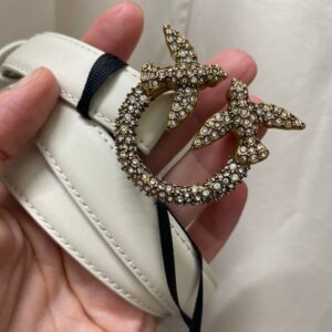 Biały pasek Pinko cyrkonie