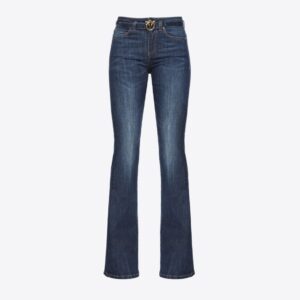 Granatowe jeansy Pinko Flora Flare