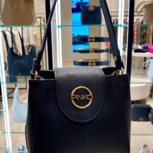 Czarna torebka worek Pinko