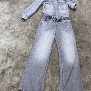 Szary jeansowy kombinezon Pinko