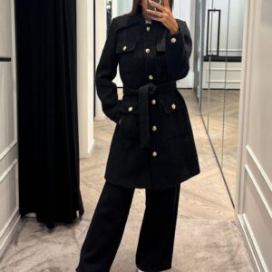 Czarny płaszcz Karl Lagerfeld